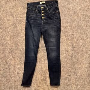 Madewell Womens Button‎ Fly 9" High Rise Skinny Jeans Size 25